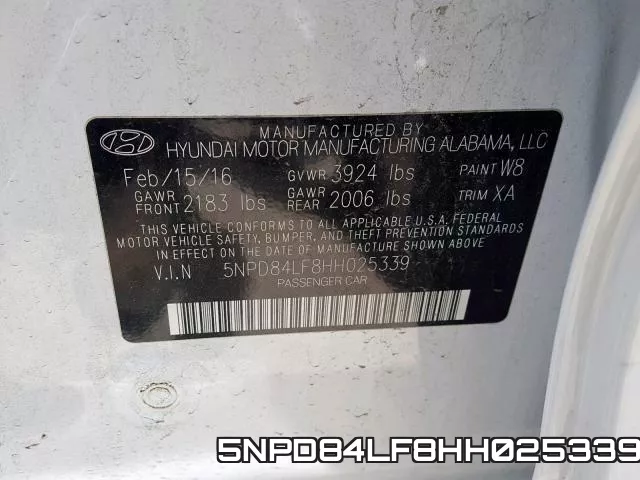 5NPD84LF8HH025339 фото 2
