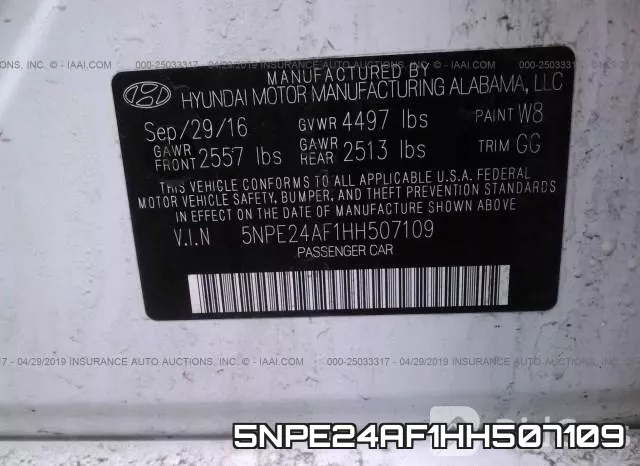 5NPE24AF1HH507109 фото 10