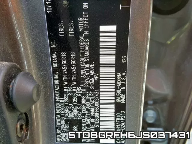5TDBGRFH6JS037431 фото 2