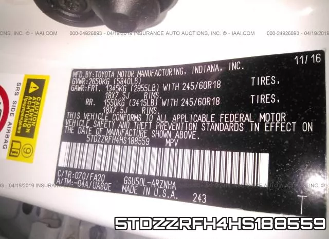 5TDZZRFH4HS188559 фото 10