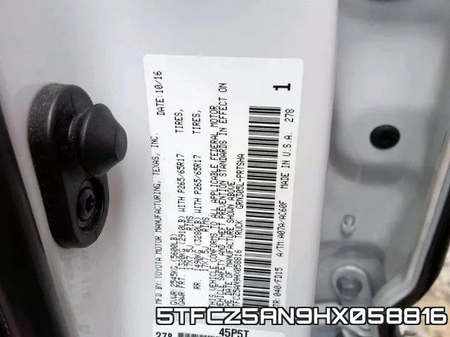5TFCZ5AN9HX058816 фото 2