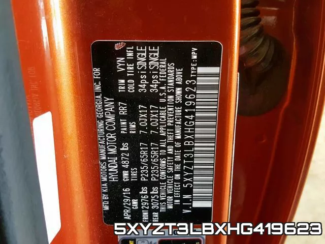 5XYZT3LBXHG419623 фото 2