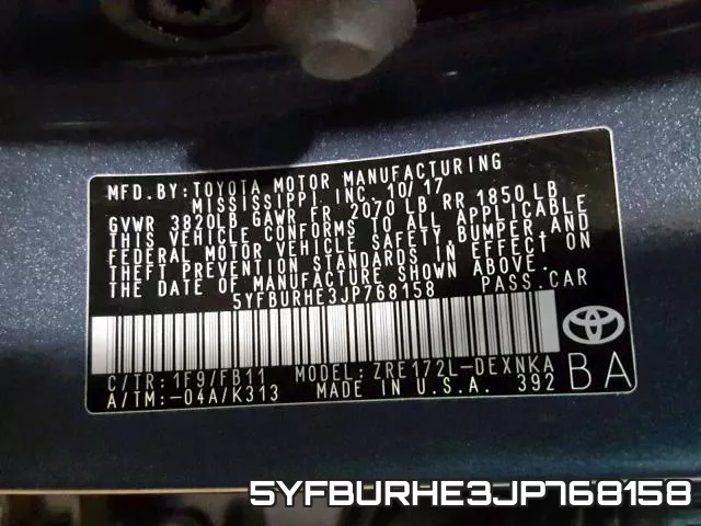 5YFBURHE3JP768158 фото 2