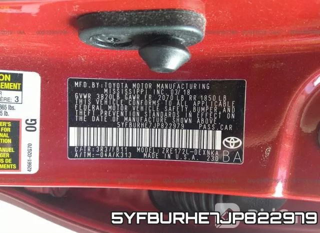 5YFBURHE7JP822979 фото 10