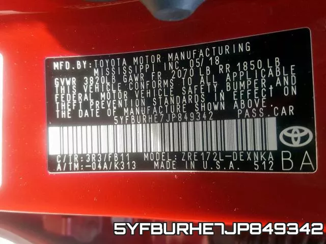 5YFBURHE7JP849342 фото 2