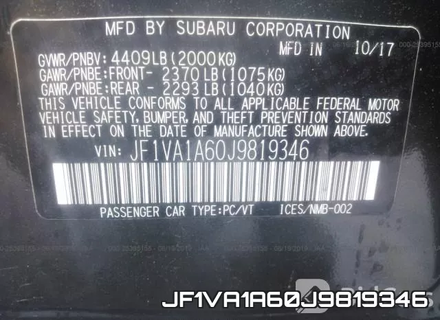 JF1VA1A60J9819346 фото 10