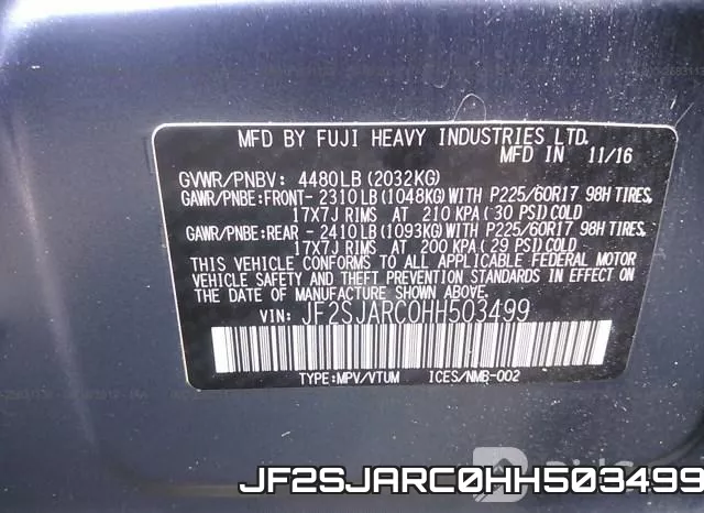 JF2SJARC0HH503499 фото 10