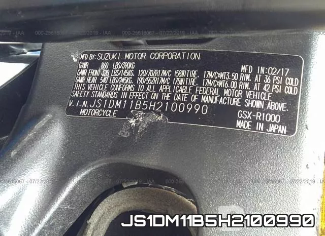 JS1DM11B5H2100990 фото 2