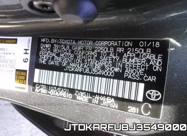 JTDKARFU8J3549000 фото 10