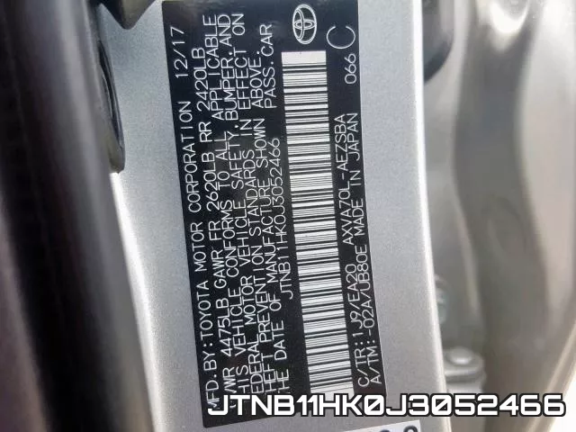 JTNB11HK0J3052466 фото 2