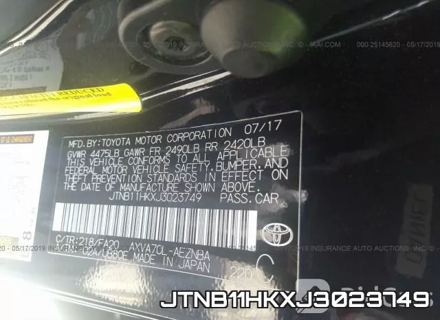 JTNB11HKXJ3023749 фото 10