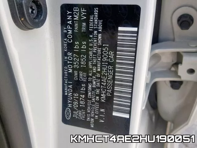 KMHCT4AE2HU190051 фото 2