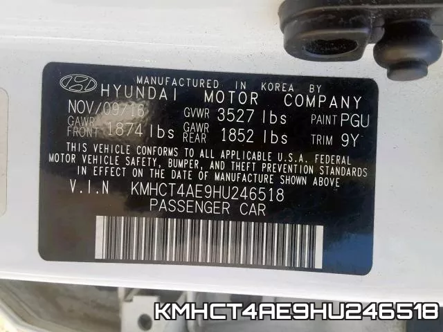 KMHCT4AE9HU246518 фото 2