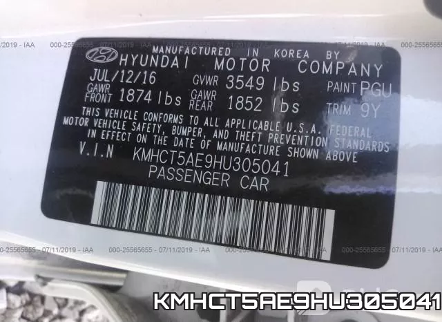 KMHCT5AE9HU305041 фото 10