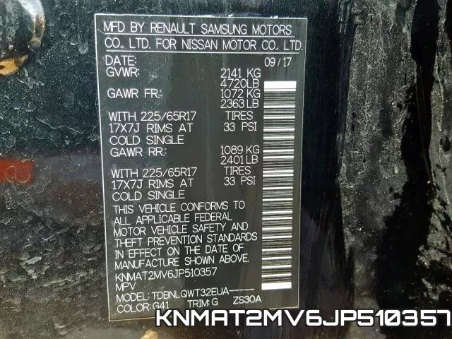 KNMAT2MV6JP510357 фото 2