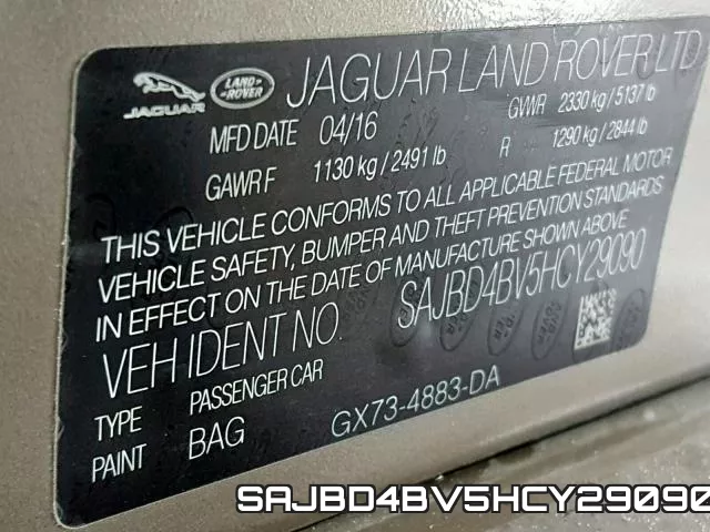 SAJBD4BV5HCY29090 фото 2