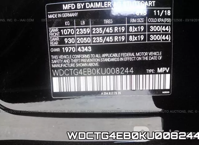WDCTG4EB0KU008244 фото 9