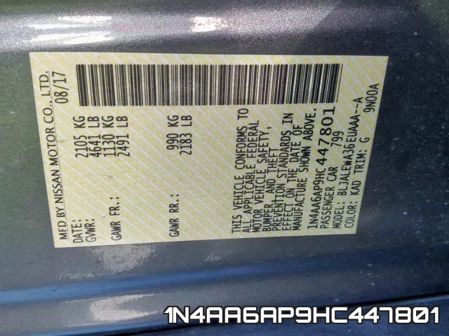 1N4AA6AP9HC447801 фото 2