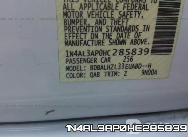 1N4AL3AP0HC285839 фото 10