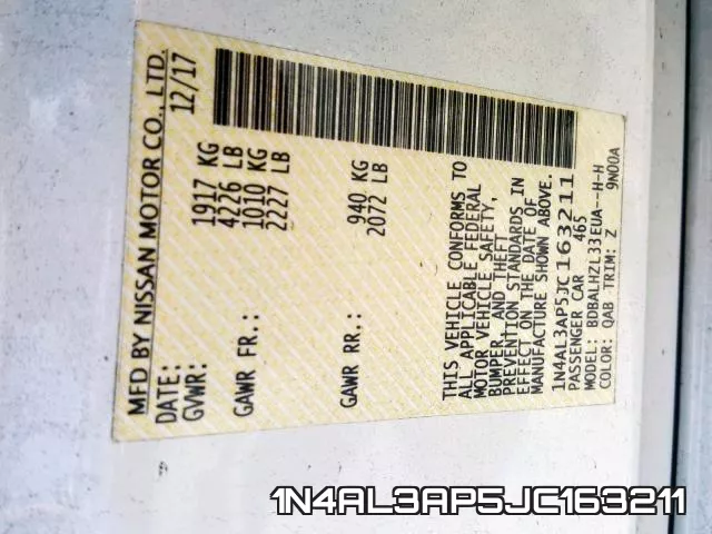 1N4AL3AP5JC163211 фото 2