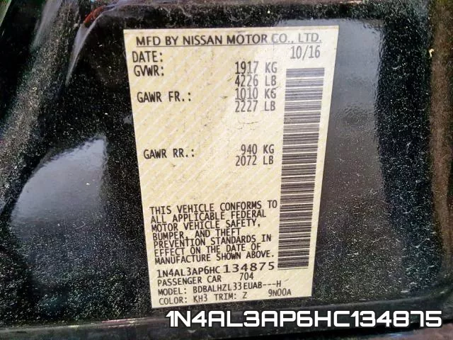1N4AL3AP6HC134875 фото 2