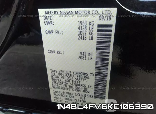 1N4BL4FV6KC106390 фото 10