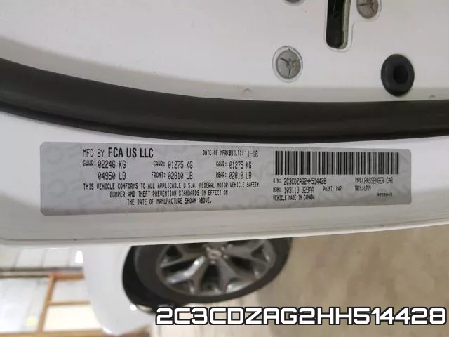 2C3CDZAG2HH514428 фото 2