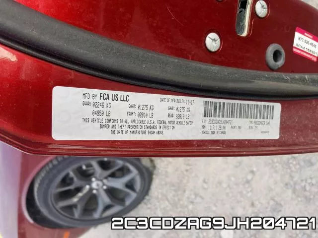 2C3CDZAG9JH204721 фото 2
