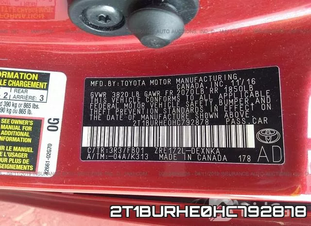 2T1BURHE0HC792878 фото 10