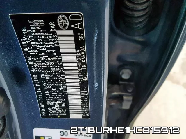 2T1BURHE1HC815312 фото 2