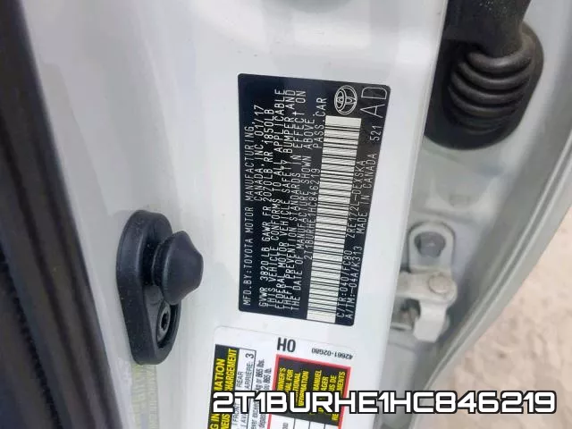 2T1BURHE1HC846219 фото 2