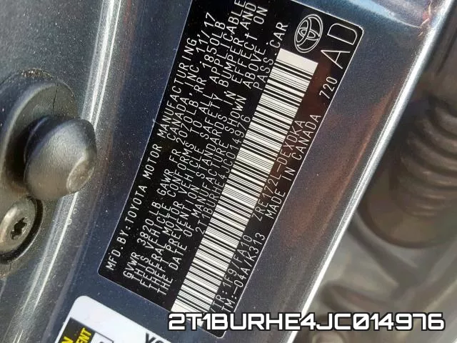 2T1BURHE4JC014976 фото 2