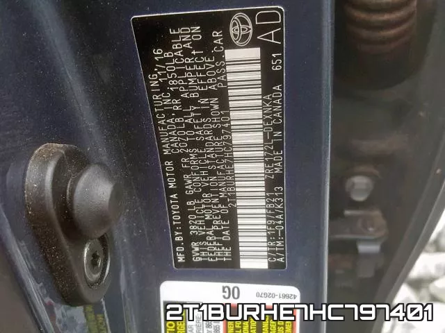 2T1BURHE7HC797401 фото 2