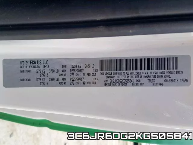 3C6JR6DG2KG505841 фото 2