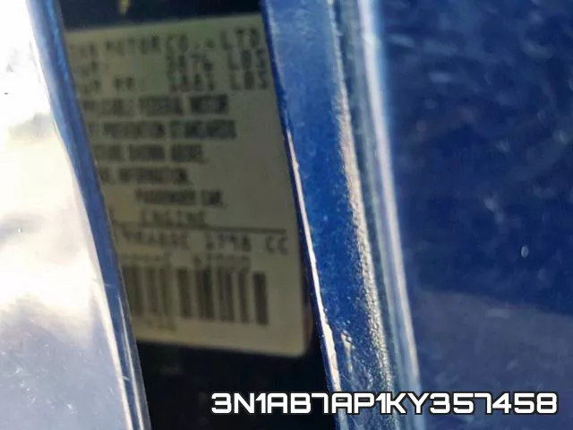 3N1AB7AP1KY357458 фото 2