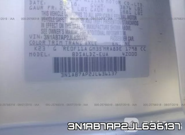 3N1AB7AP2JL636137 фото 10