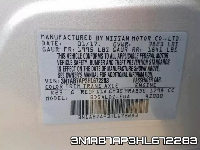 3N1AB7AP3HL672283 фото 2