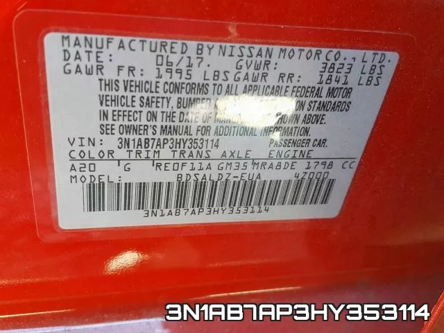3N1AB7AP3HY353114 фото 2