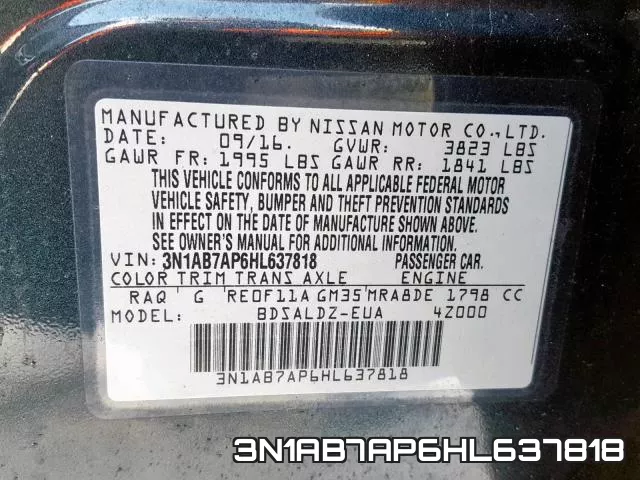 3N1AB7AP6HL637818 фото 2