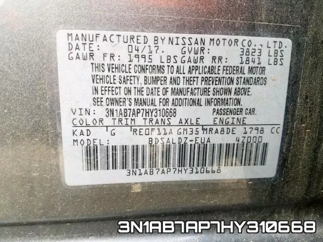 3N1AB7AP7HY310668 фото 2
