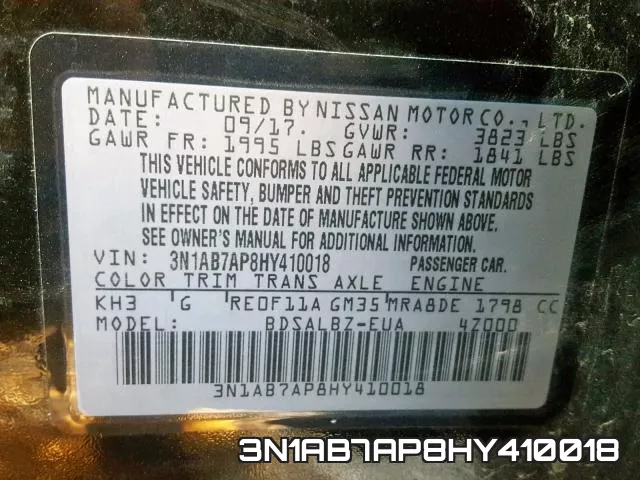 3N1AB7AP8HY410018 фото 2