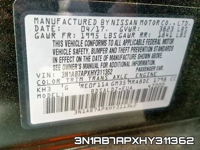 3N1AB7APXHY311362 фото 2