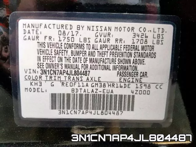 3N1CN7AP4JL804487 фото 2