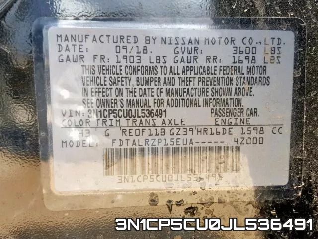3N1CP5CU0JL536491 фото 2