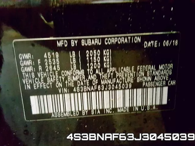 4S3BNAF63J3045039 фото 2