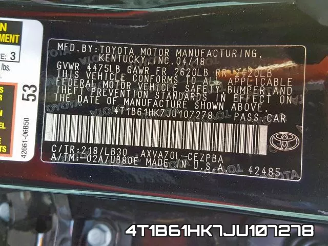 4T1B61HK7JU107278 фото 2