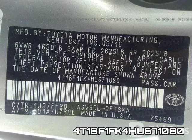 4T1BF1FK4HU671080 фото 10