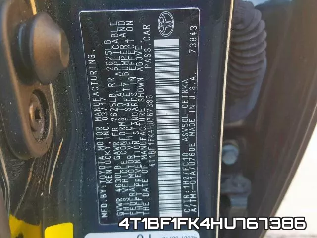 4T1BF1FK4HU767386 фото 2