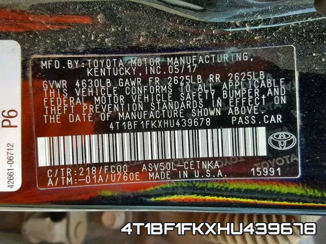 4T1BF1FKXHU439678 фото 2