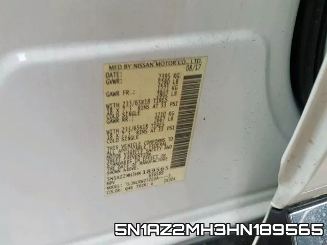 5N1AZ2MH3HN189565 фото 2